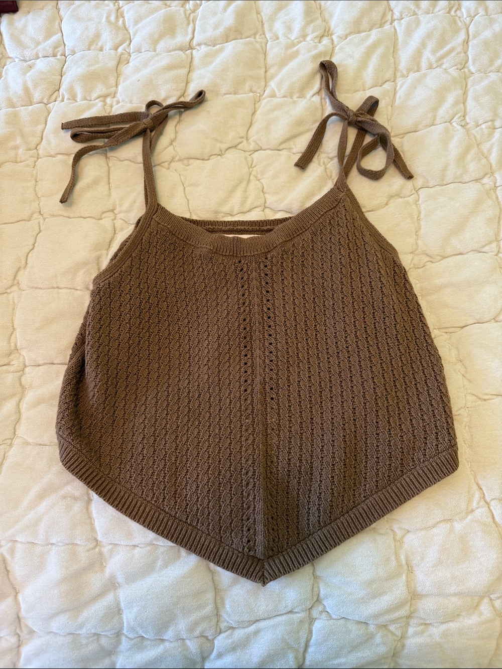 SO Brown Knit Tie-Strap Camisole